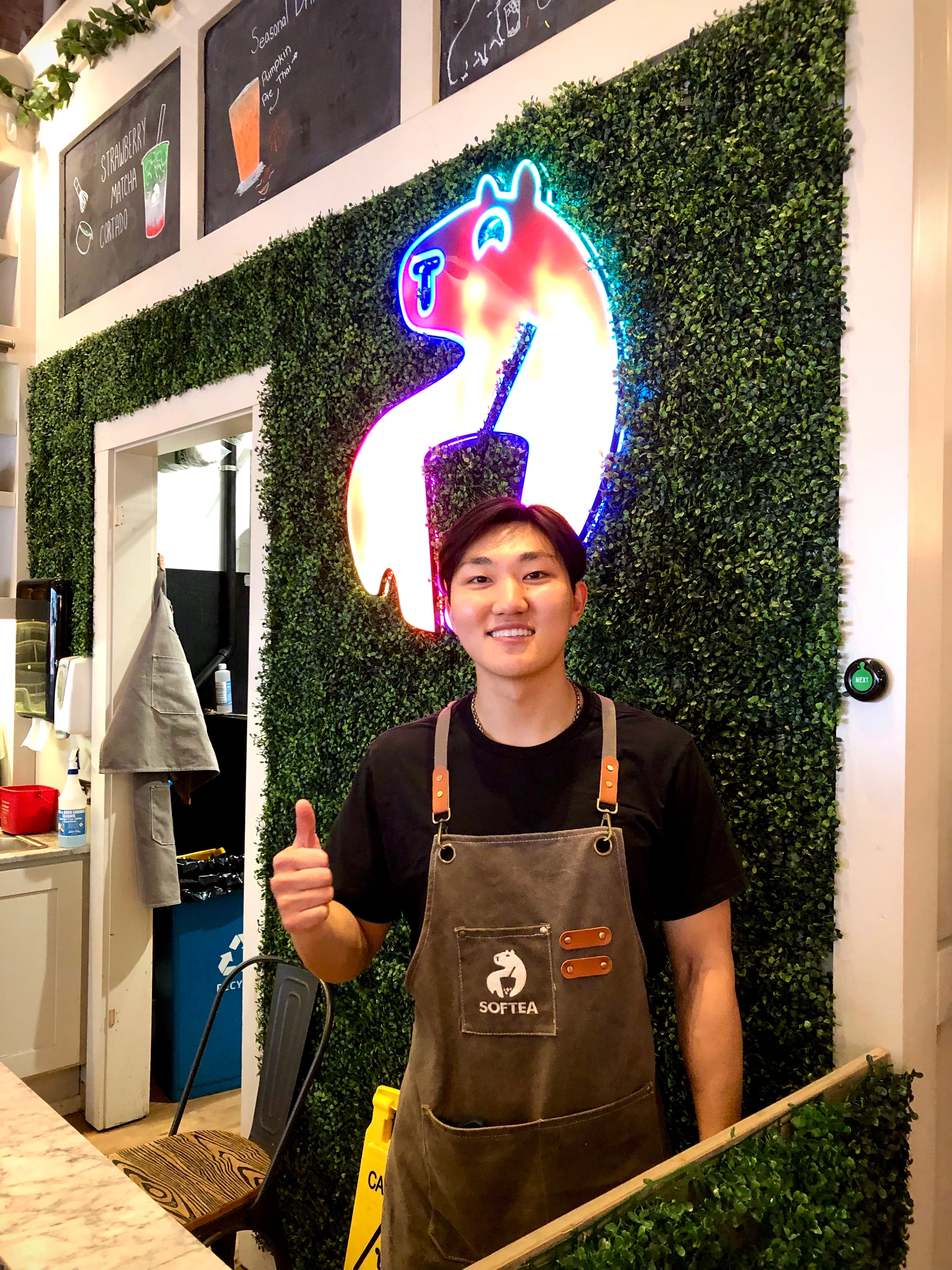 Noah, owner of Softea on Main Street Vancouver, April 2026